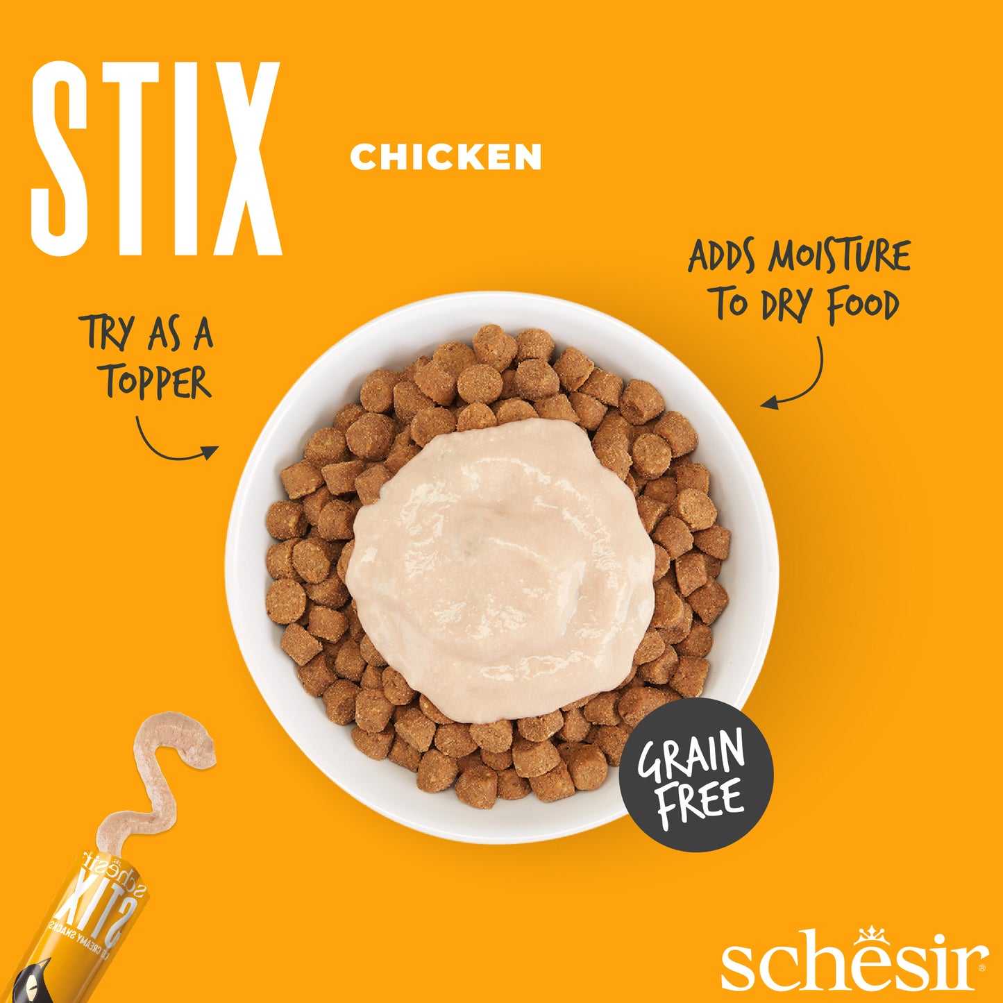 Schesir Stix! Chicken Mousse Cat Treat - 6 pcs
