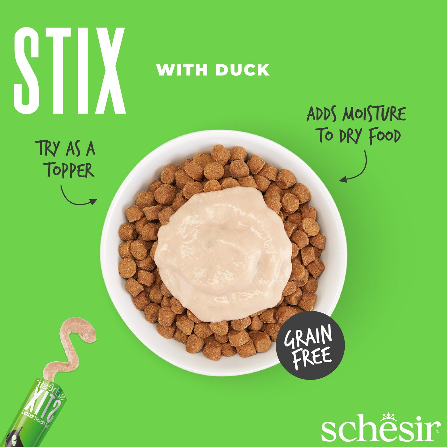 Schesir Stix! Duck Mousse Cat Treat - 6 pcs