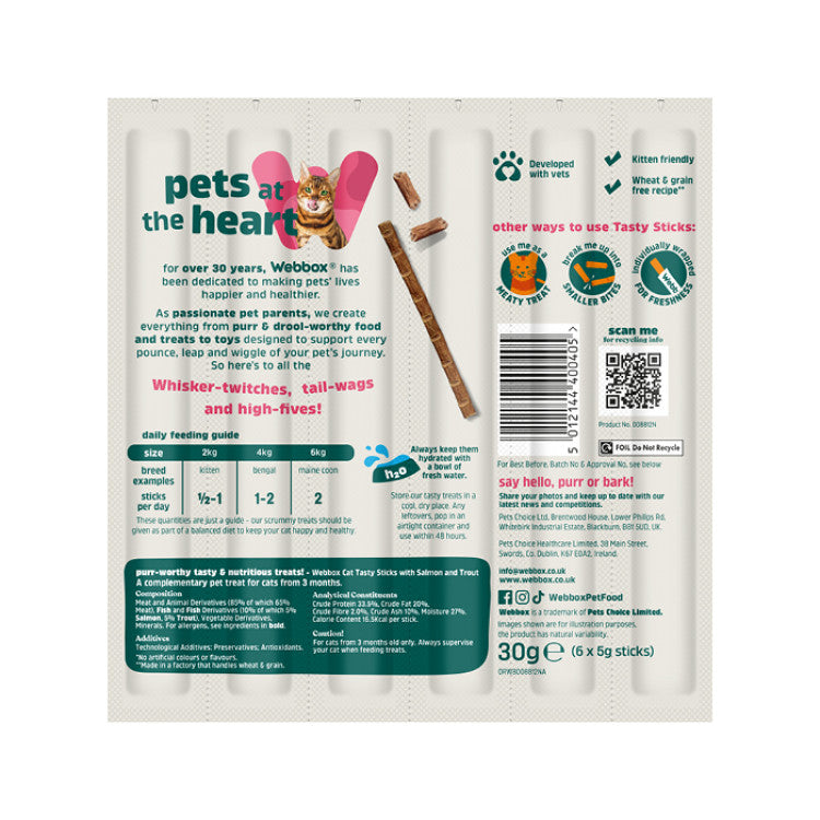 Webbox Cat Treat Tasty Sticks Salmon & Trout - 30 g (6 pcs)