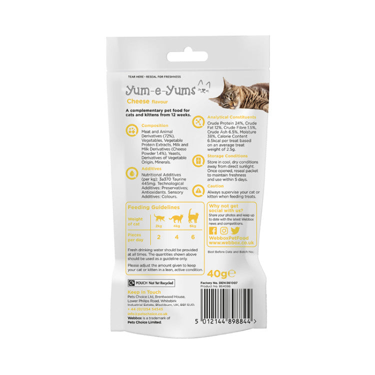 Webbox Cat Treat Yum-e-Yums Cheese - 40g