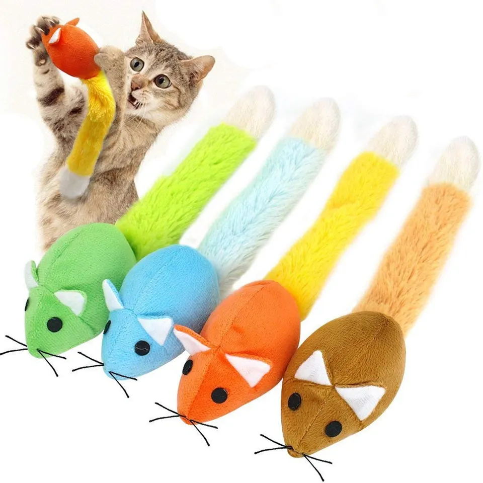Funny Paws Mouse Plush Toy w/ Catnip - Green