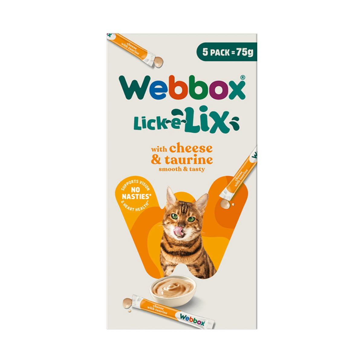 Webbox Cat Treat Lick-e-Lix Cream Cheese & Taurine - 75 g (5 pcs)