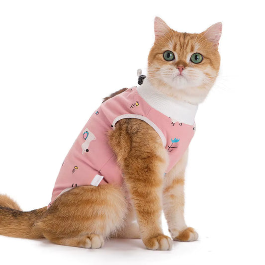 Funny Paws Pet Medical Suit S - Pink Alpaca