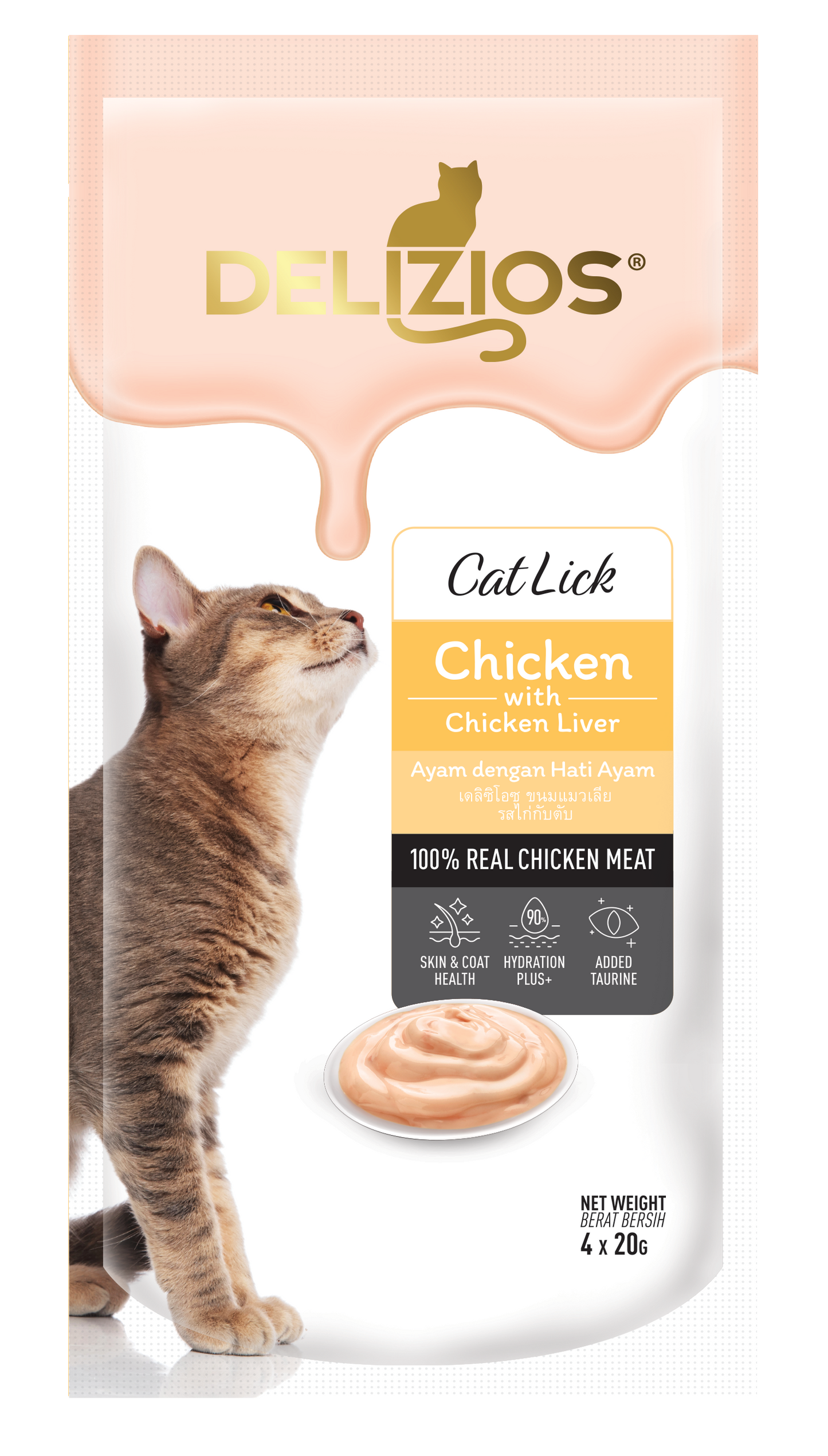 Delizios Cat Lick Chicken w/ Chicken Liver- 80g