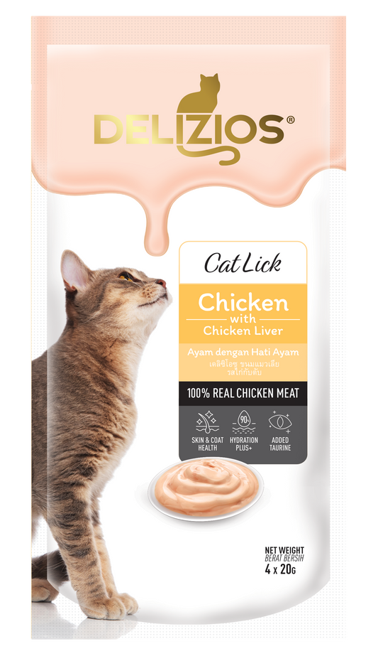 Delizios Cat Lick Chicken w/ Chicken Liver- 80g