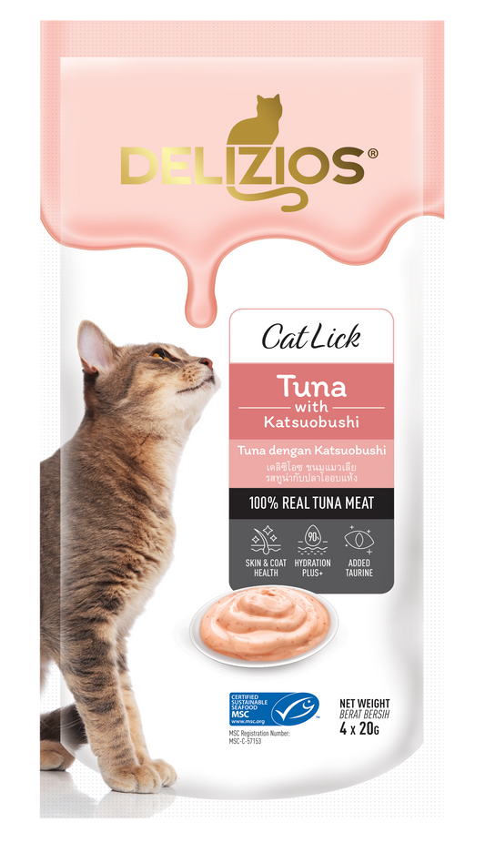 Delizios Cat Lick Tuna w/ Katsuobishi - 80g