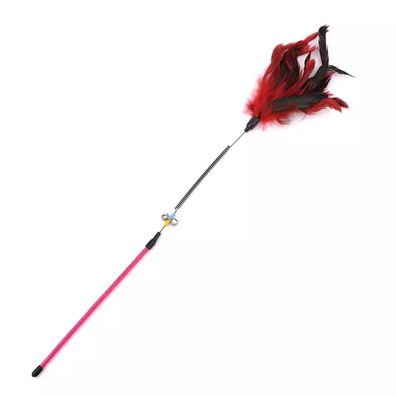Funny Paws Cat Feather Spring Wand - Assorted Colors