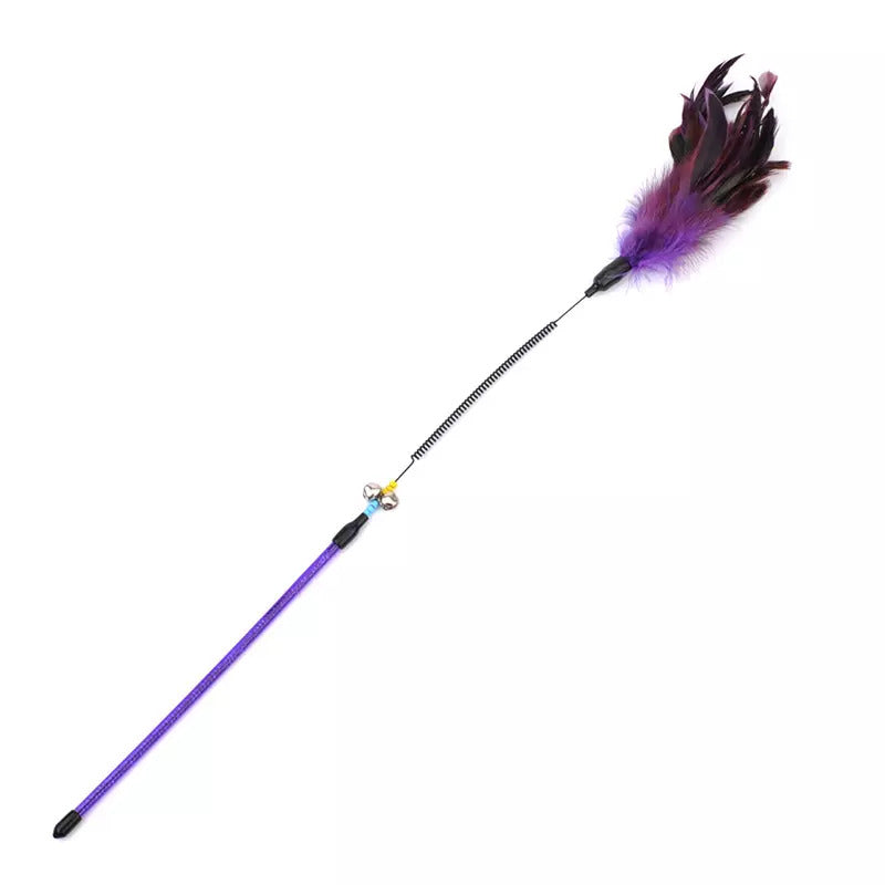 Funny Paws Cat Feather Spring Wand - Assorted Colors