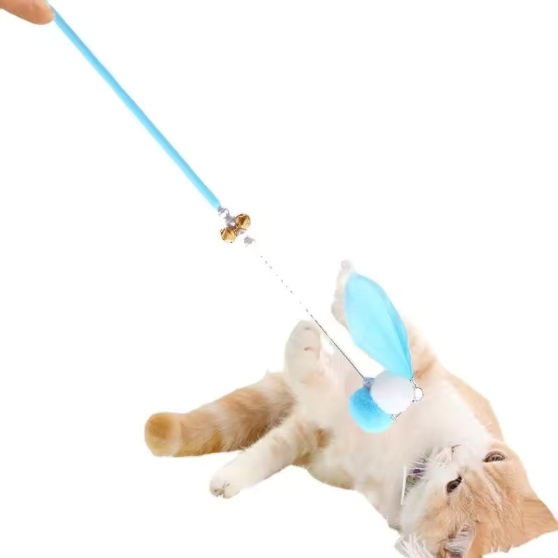 Funny Paws Cat Hairball Spring Wand - Pink