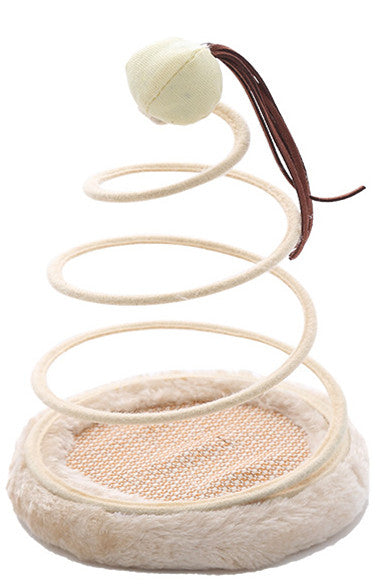 Funny Paws Cat Cloth Spring Toy - Ball