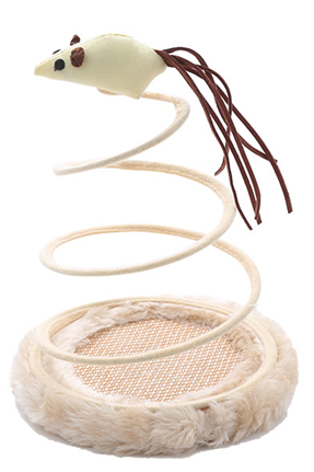 Funny Paws Cat Cloth Spring Toy - Mouse
