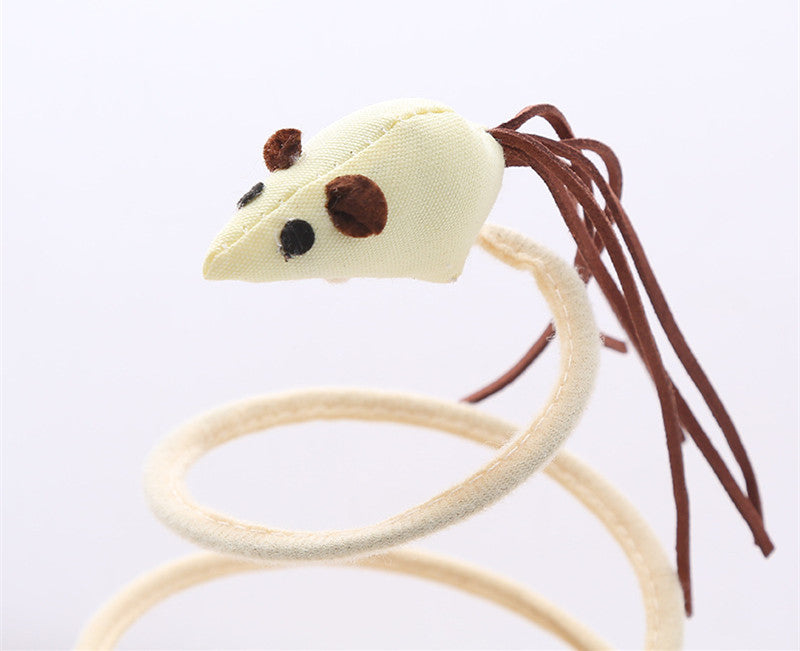 Funny Paws Cat Cloth Spring Toy - Mouse