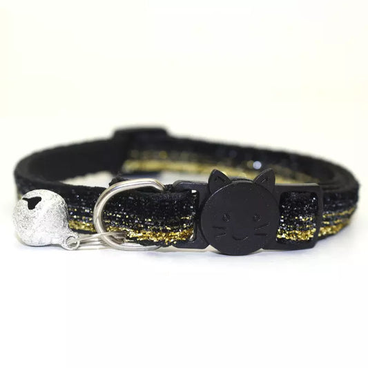 Funny Paws Cat Velvet Collar - Black