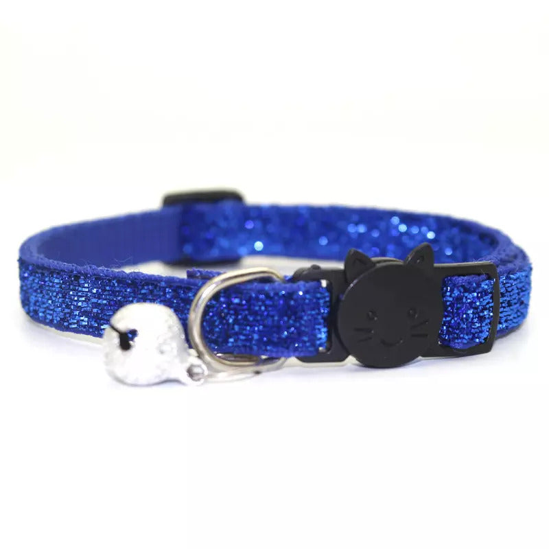 Funny Paws Cat Velvet Collar - Blue