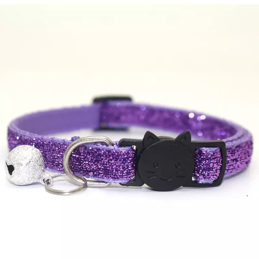 Funny Paws Cat Velvet Collar - Purple