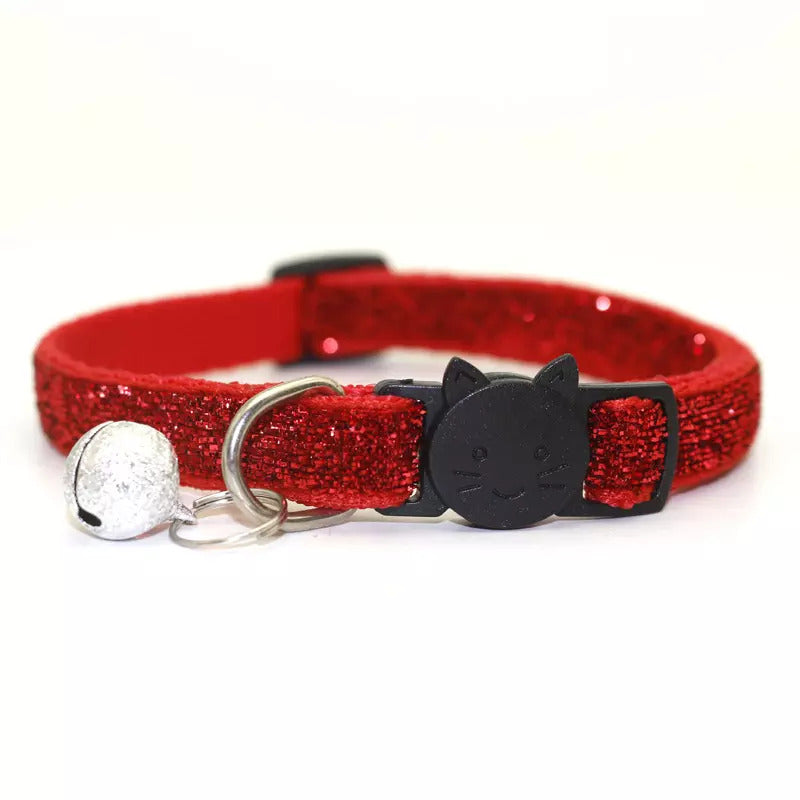 Funny Paws Cat Velvet Collar - Red