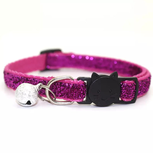 Funny Paws Cat Velvet Collar - Rose Pink