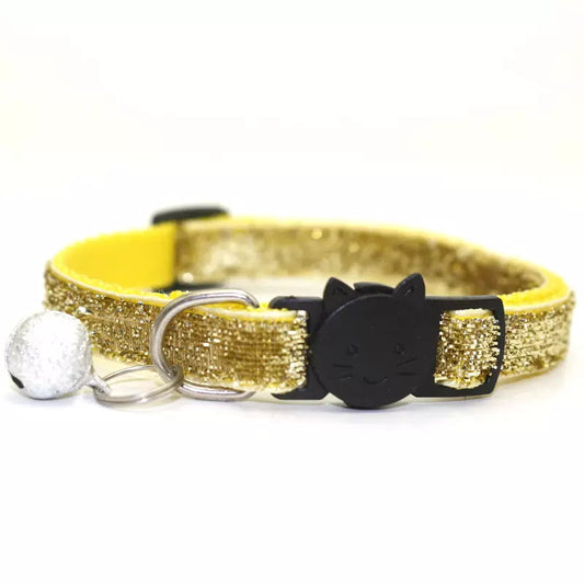 Funny Paws Cat Velvet Collar - Yellow