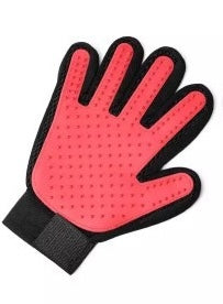 Funny Paws Pet Grooming Glove - Red - Left