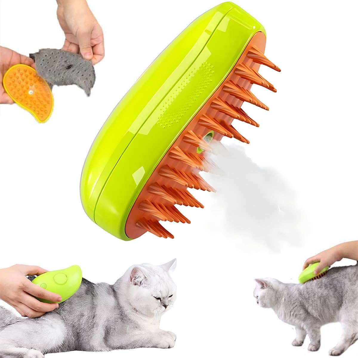 Funny Paws Pet Steam Brush - Green