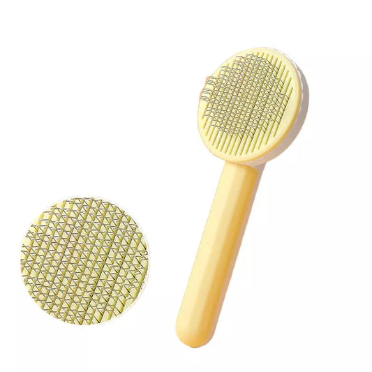 Funny Paws Self-Cleaning Brush - Yellow