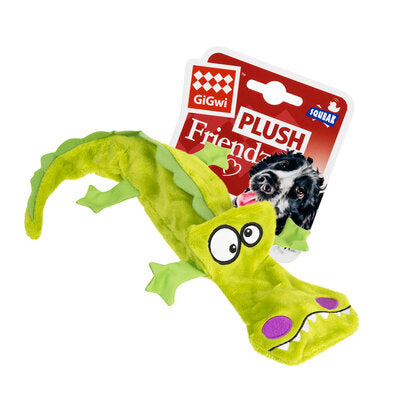 GiGwi Dog Crocodile Plush Toy w/ 4 Squeakers