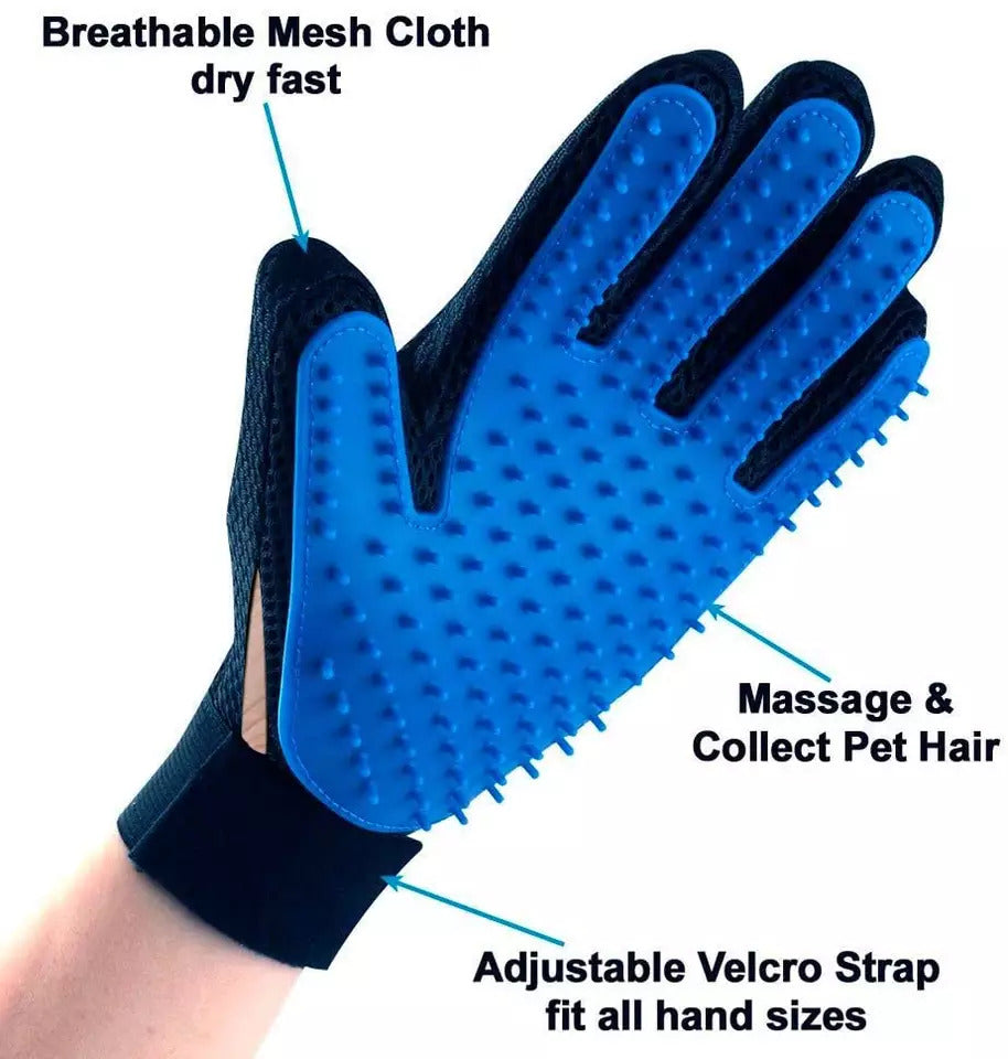 Funny Paws Pet Grooming Glove - Pink - Left
