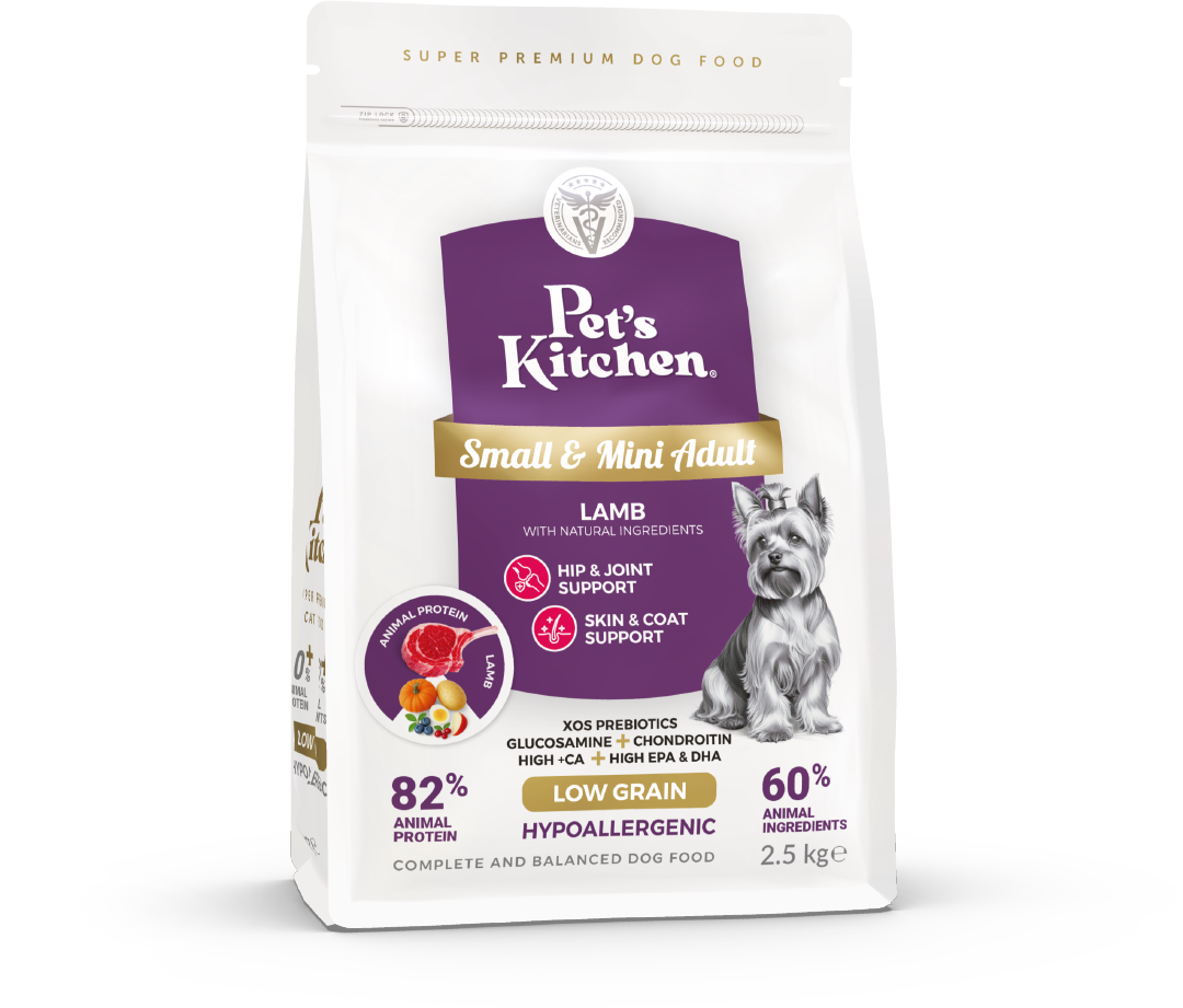 Pet's Kitchen Hypoallergenic Dog Dry Food Small and Mini Breeds Lamb - 2.5 kg