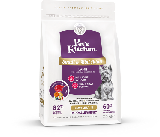 Pet's Kitchen Hypoallergenic Dog Dry Food Small and Mini Breeds Lamb - 2.5 kg