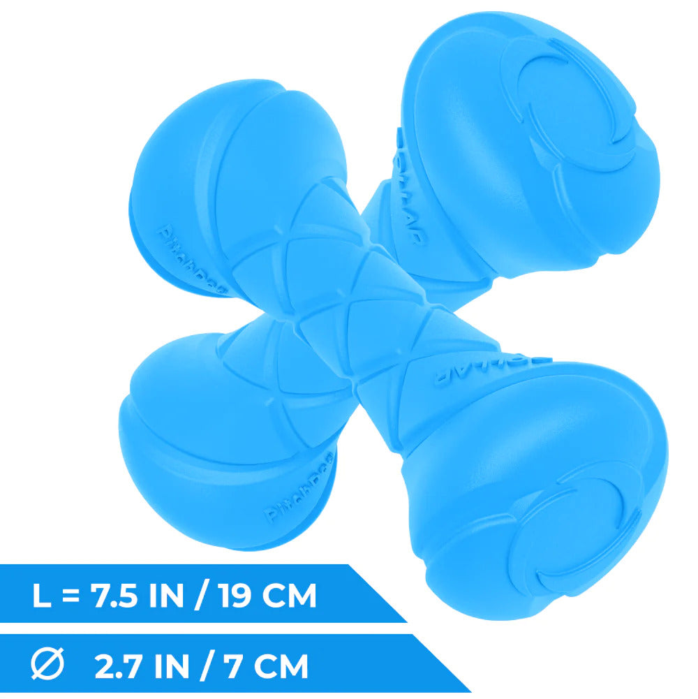 PitchDog Barbell Dog Toy - Blue