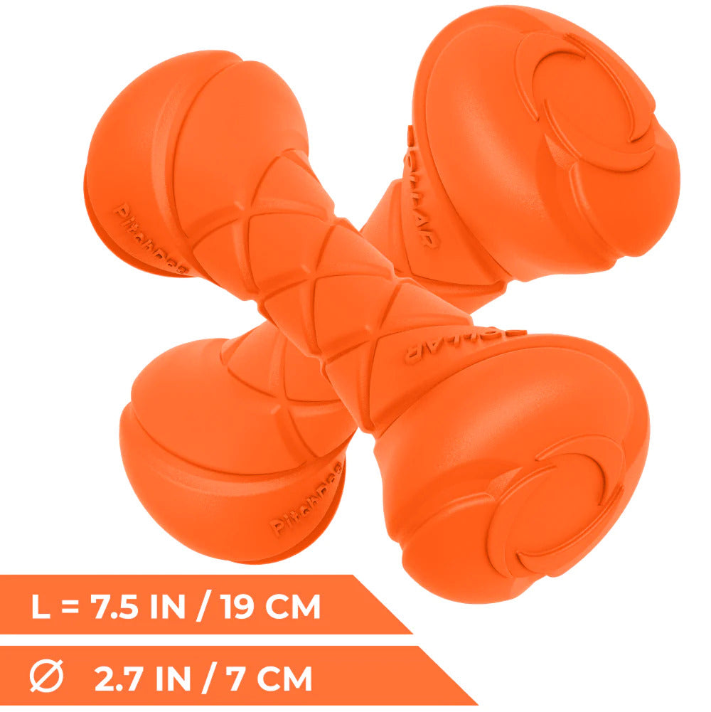 PitchDog Barbell Dog Toy - Orange