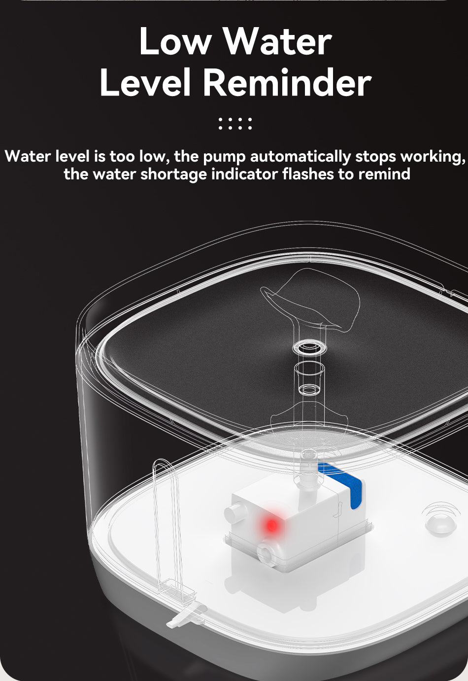 Rojeco 2.5L Stainless Steel Wireless Pet Water Fountain