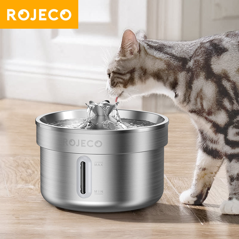 Rojeco 2L Stainless Steel Pet Water Fountain