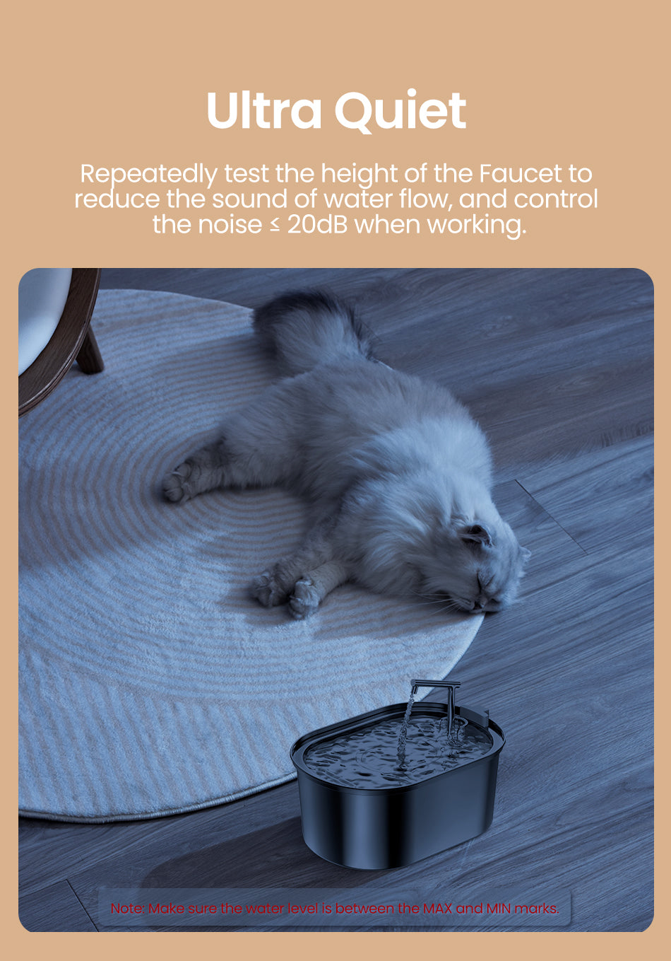 Rojeco 3.2L Stainless Steel Cat Water Fountain