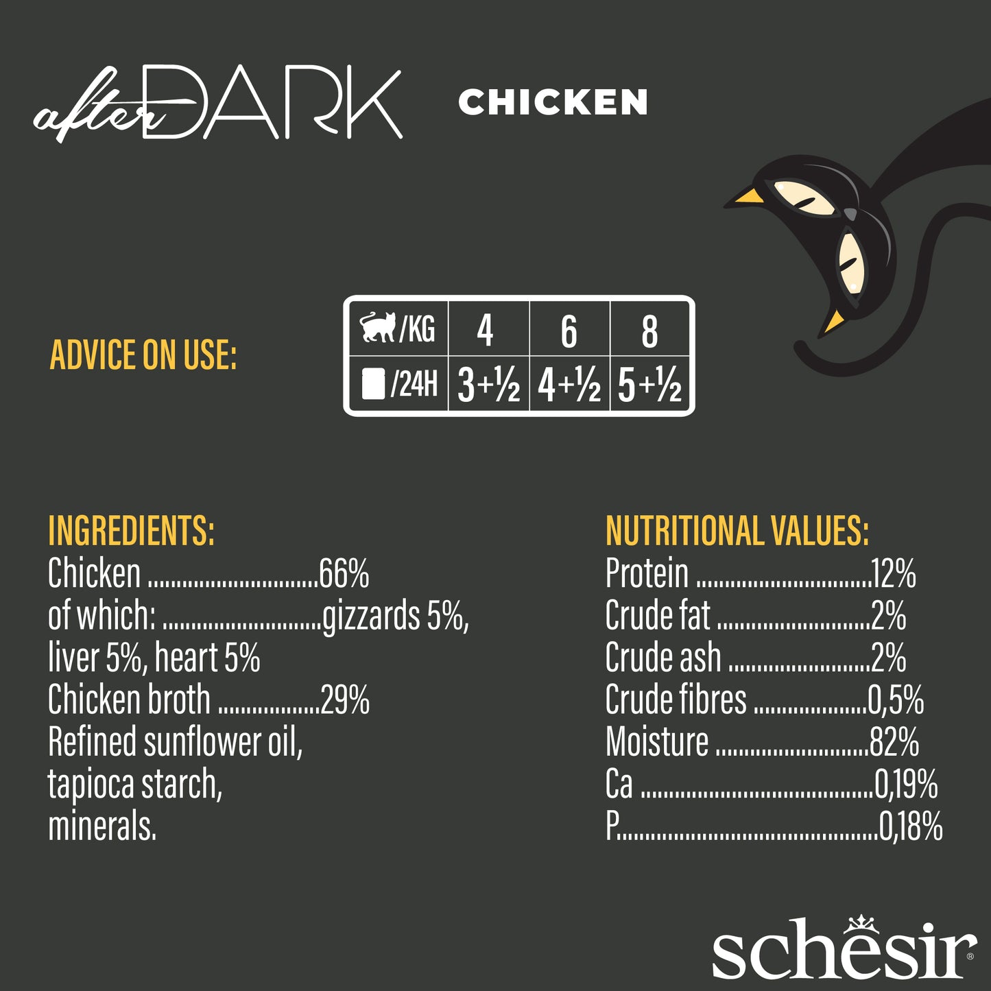 Schesir After Dark Chicken in Broth Wet Cat Food - 80g