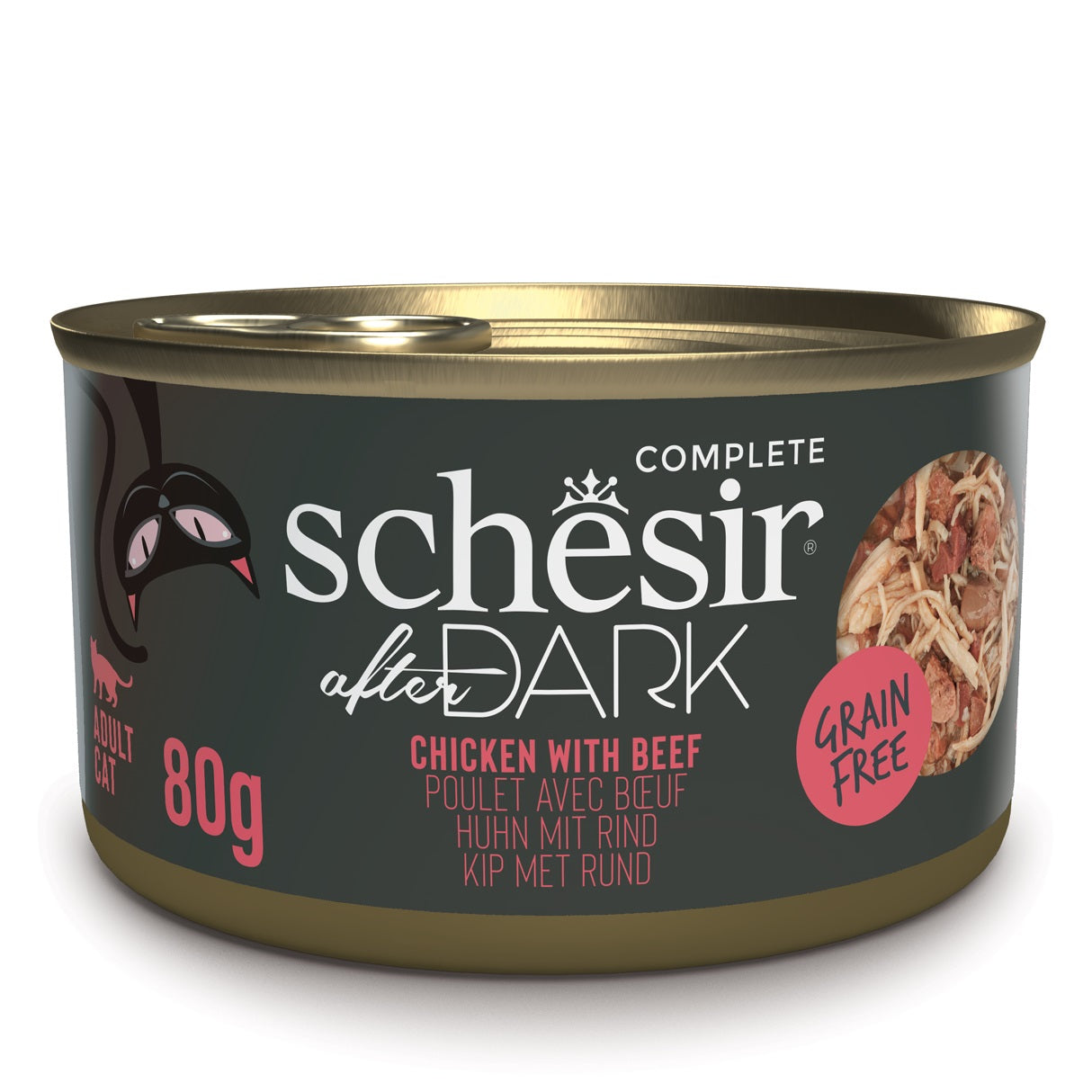 Schesir After Dark Chicken with Beef in Broth Wet Cat Food - 80g