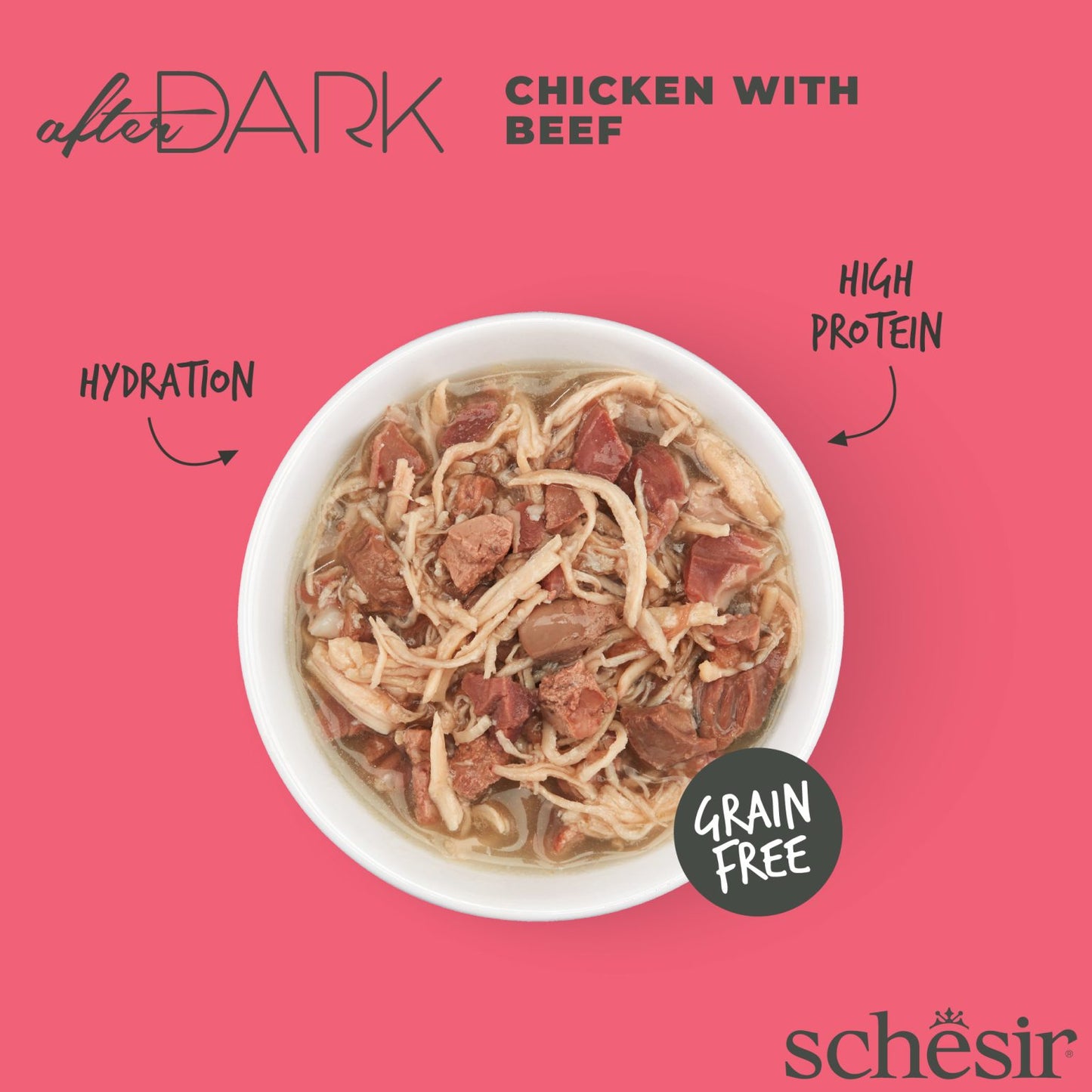 Schesir After Dark Chicken with Beef in Broth Wet Cat Food - 80g