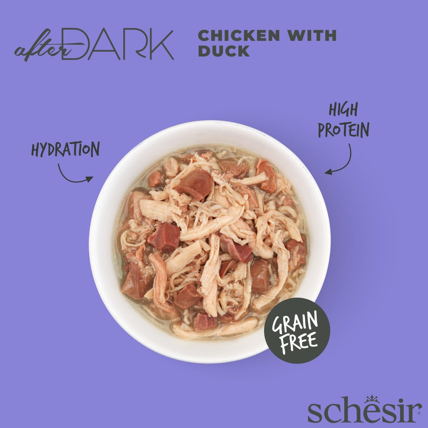 Schesir After Dark Chicken with Duck in Broth Wet Cat Food - 80g