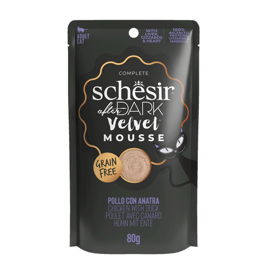 Schesir After Dark Velvet Mousse Chicken & Duck Wet Cat Food - 80g