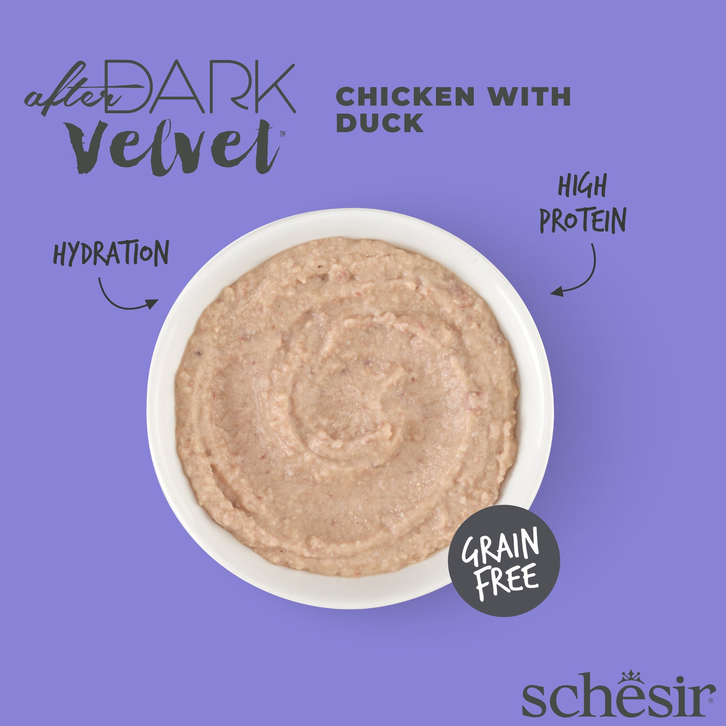 Schesir After Dark Velvet Mousse Chicken & Duck Wet Cat Food - 80g