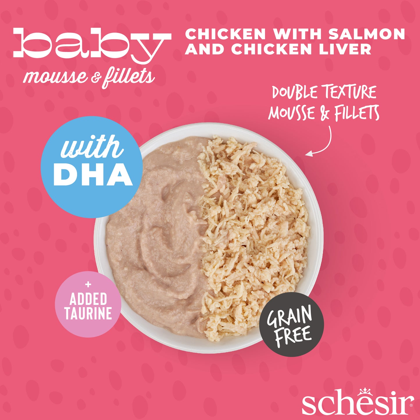 Schesir Baby Mousse & Fillets For Baby Cats Above 1+ Month - 3 Cans