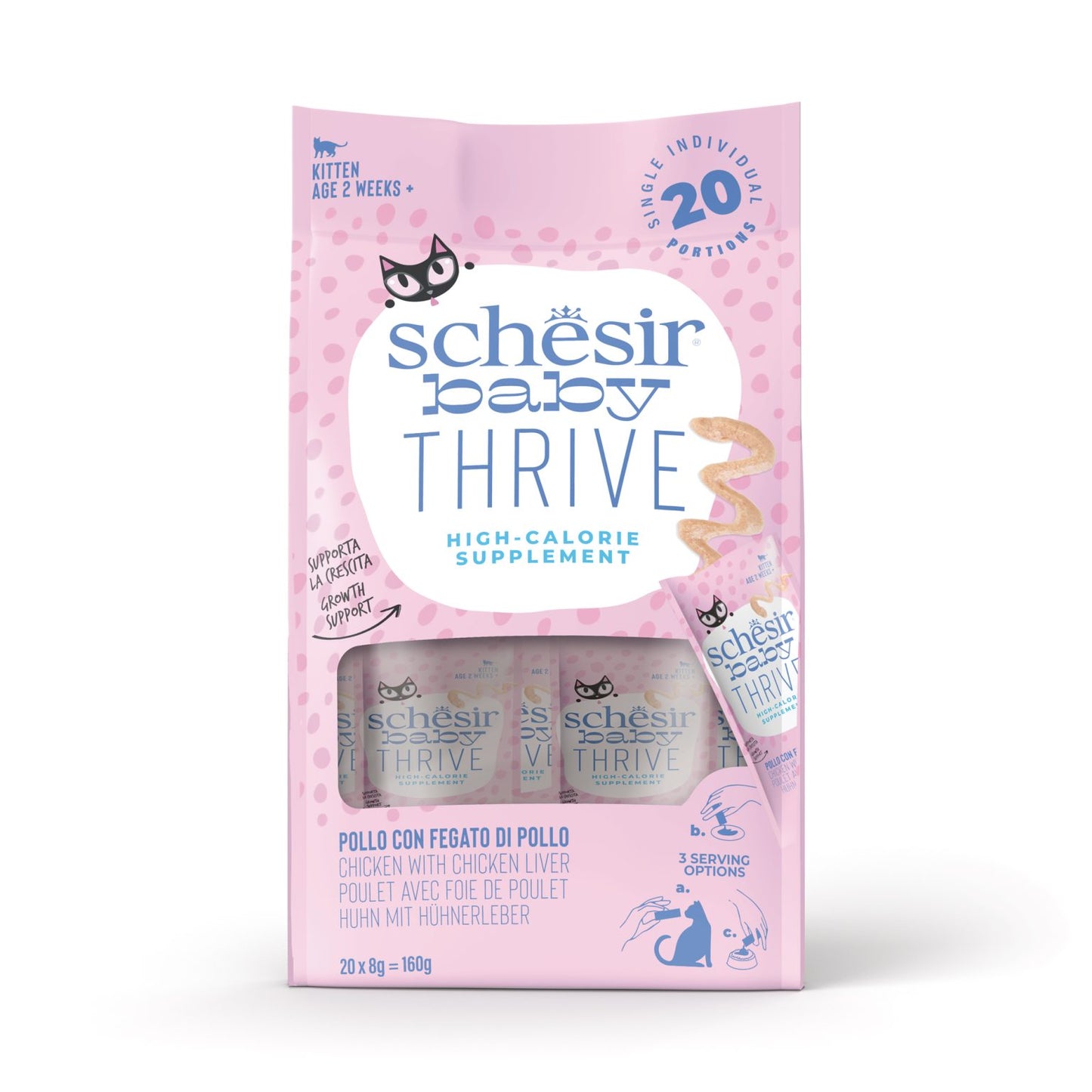 Schesir Baby Thrive Chicken & Chicken Liver Baby Cat Food (Pack of 20 Sachet)
