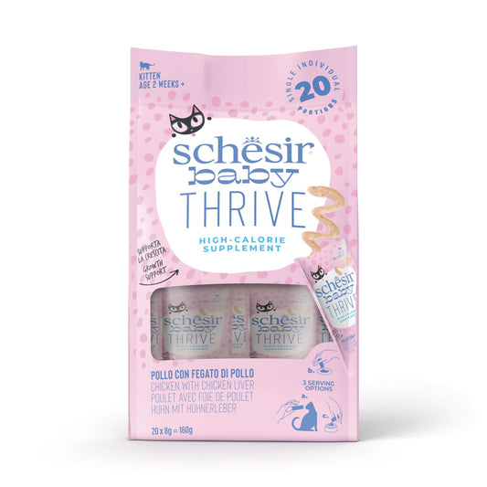 Schesir Baby Thrive Chicken & Chicken Liver Baby Cat Food (Pack of 20 Sachet)