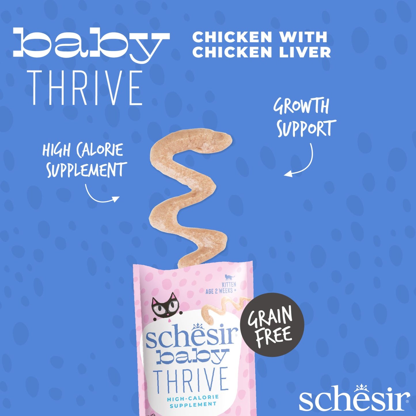 Schesir Baby Thrive Chicken & Chicken Liver Baby Cat Food (Pack of 20 Sachet)