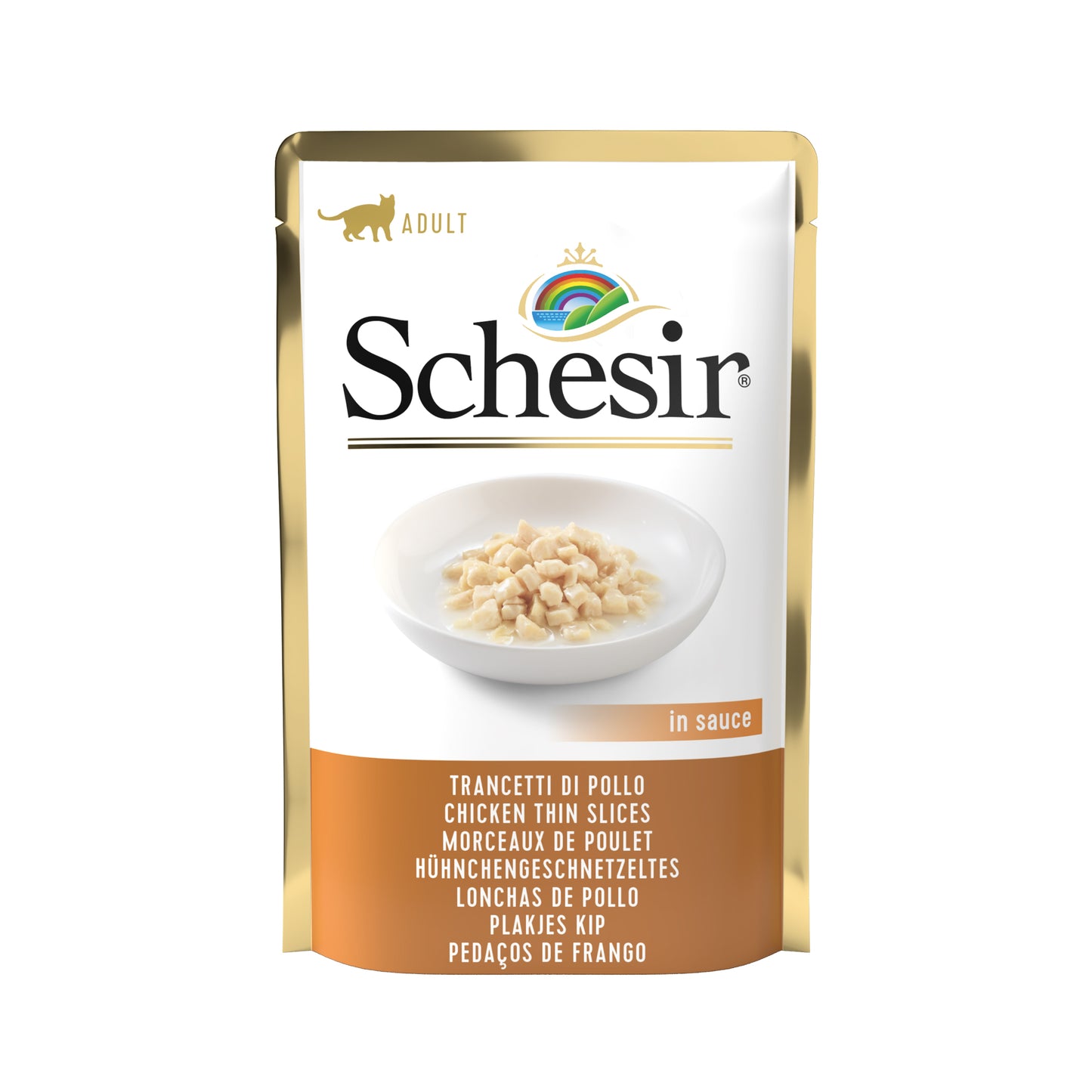 Schesir Chicken Thin Slices in Gravy Pouch Wet Cat Food - 85g