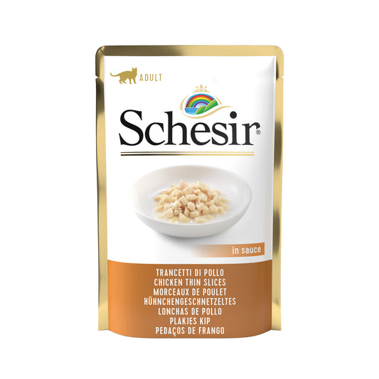 Schesir Chicken Thin Slices in Gravy Pouch Wet Cat Food - 85g