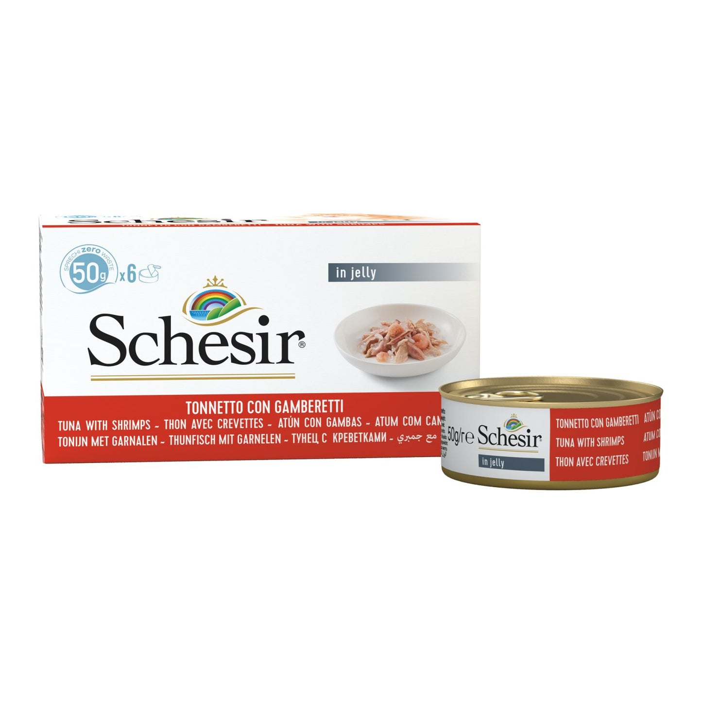 Schesir Multipack Tuna With Shrimps Wet Cat Food - 50g (Pack of 6)