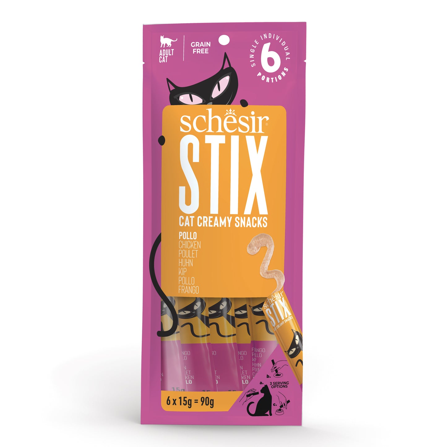 Schesir Stix! Chicken Mousse Cat Treat - 6 pcs