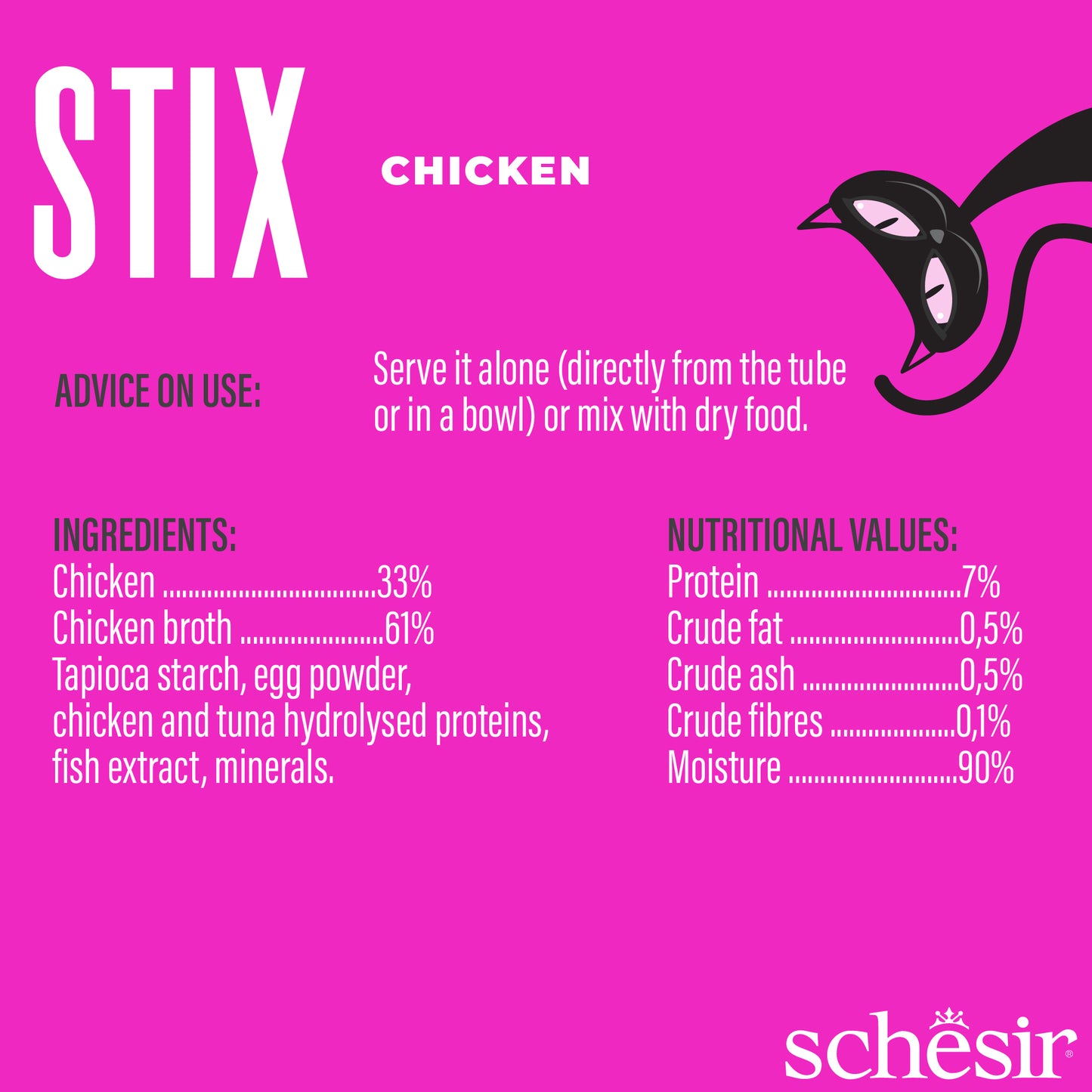 Schesir Stix! Chicken Mousse Cat Treat - 6 pcs