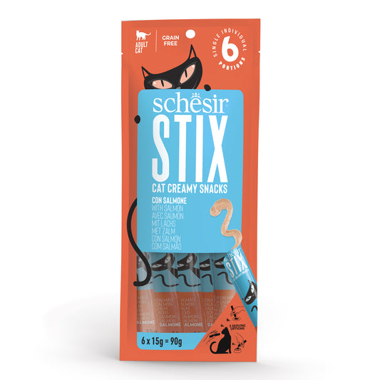 Schesir Stix! Salmon Mousse Cat Treat - 6 pcs